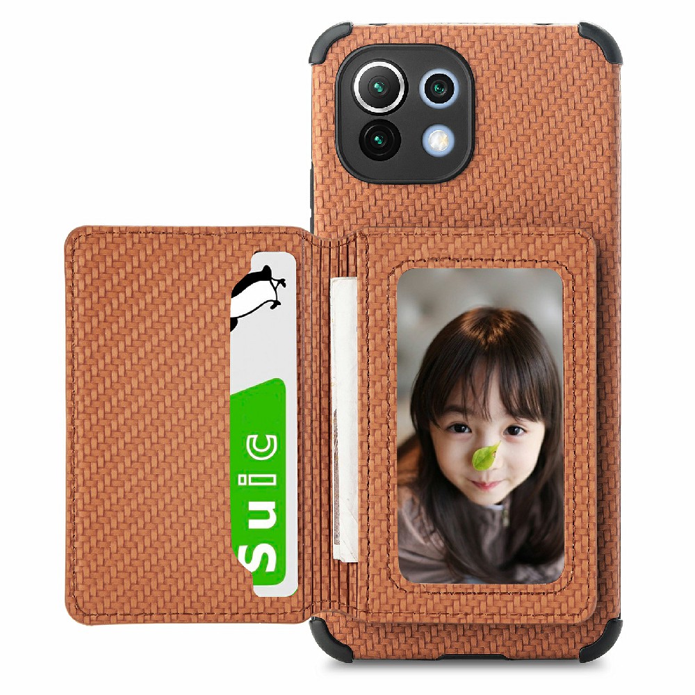 Kickstand Wallet Design Carbonfaser Textur Lederbeschichteter Handyabdeckung Hülle Für Xiaomi Mi 11 Lite 4g / 5G /11 Lite 5G NE - Braun, Xiaomi Mi 11 Lite 5G
Kickstand Wallet Design Carbonfaser Textur Lederbeschichteter Handyabdeckung Hülle Für Xiaomi Mi 11 Lite 4g / 5G /11 Lite 5G NE - Braun, Xiaomi Mi 11 Lite 5G