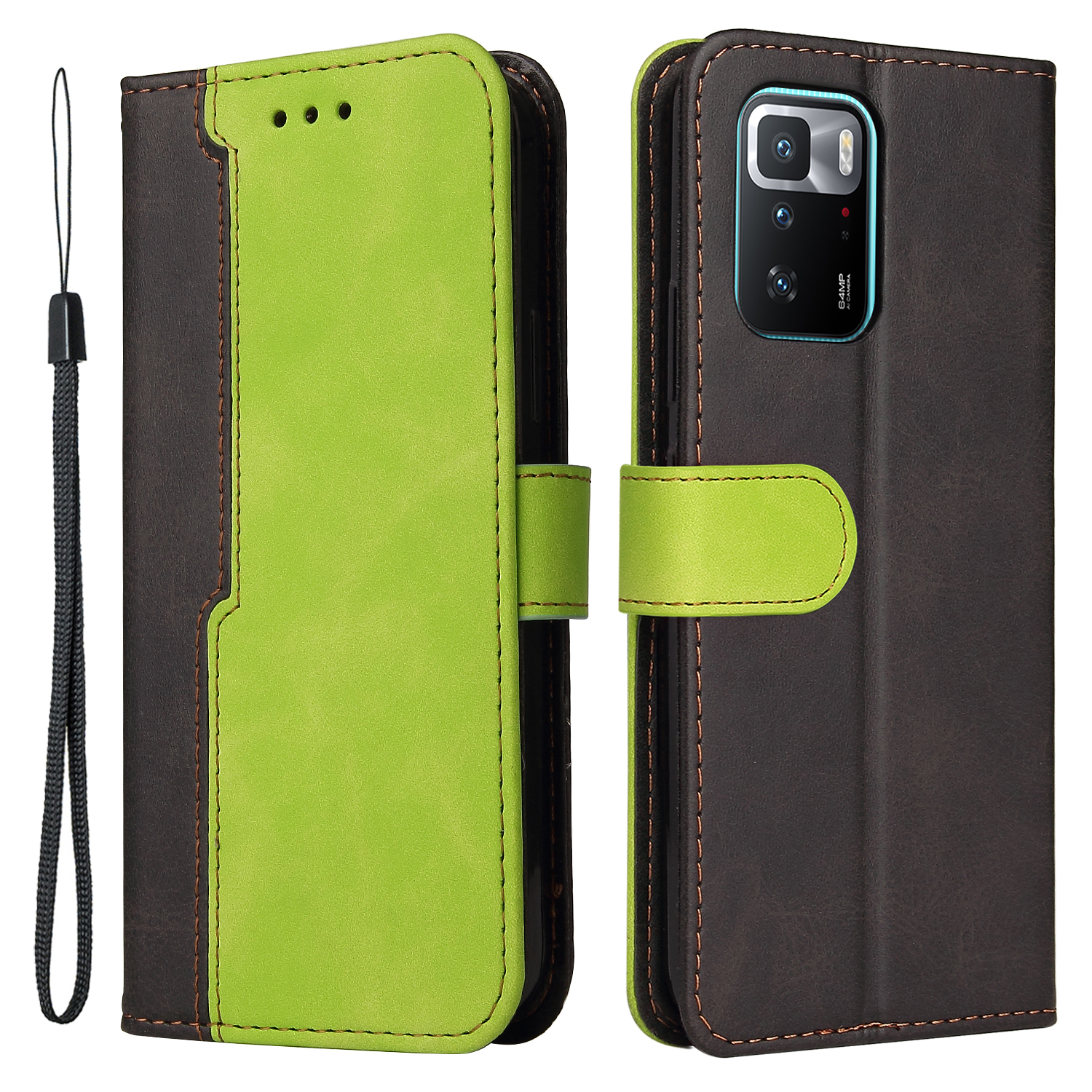 Business Style Color Splicing Leather Wallet Stand Phone Shell Case with Lanyard for Xiaomi Redmi Note 10 Pro 5G (China)/Poco X3 GT 5G - Green
Business Style Color Splicing Leather Wallet Stand Phone Shell Case with Lanyard for Xiaomi Redmi Note 10 Pro 5G (China)/Poco X3 GT 5G - Green