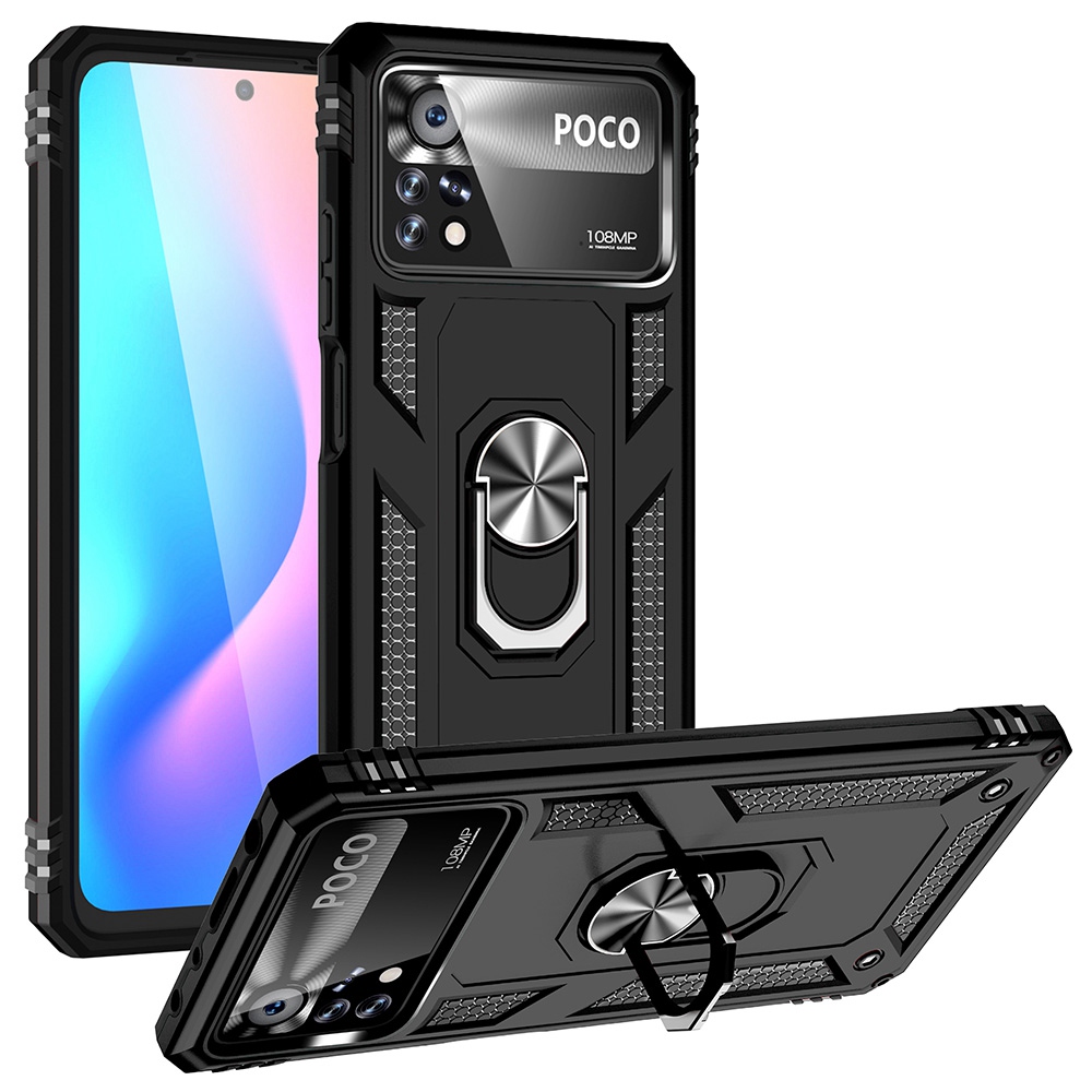 Für Xiaomi Poco X4 Pro 5G Ring Kickstand Phone Case Soft TPU+Hard PC Military Schocksicheres Schutzschutzabdeckung - Schwarz, Xiaomi Poco X4 Pro 5G
Für Xiaomi Poco X4 Pro 5G Ring Kickstand Phone Case Soft TPU+Hard PC Military Schocksicheres Schutzschutzabdeckung - Schwarz, Xiaomi Poco X4 Pro 5G