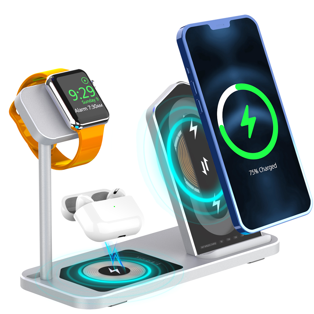 AJWXC005SX 3 in 1 Wireless Chargers Stand Fast Charging Station Dock for iPhone 12/Apple Watch/Huawei/Samsung - Silver, iPhone 12 mini
AJWXC005SX 3 in 1 Wireless Chargers Stand Fast Charging Station Dock for iPhone 12/Apple Watch/Huawei/Samsung - Silver, iPhone 12 mini