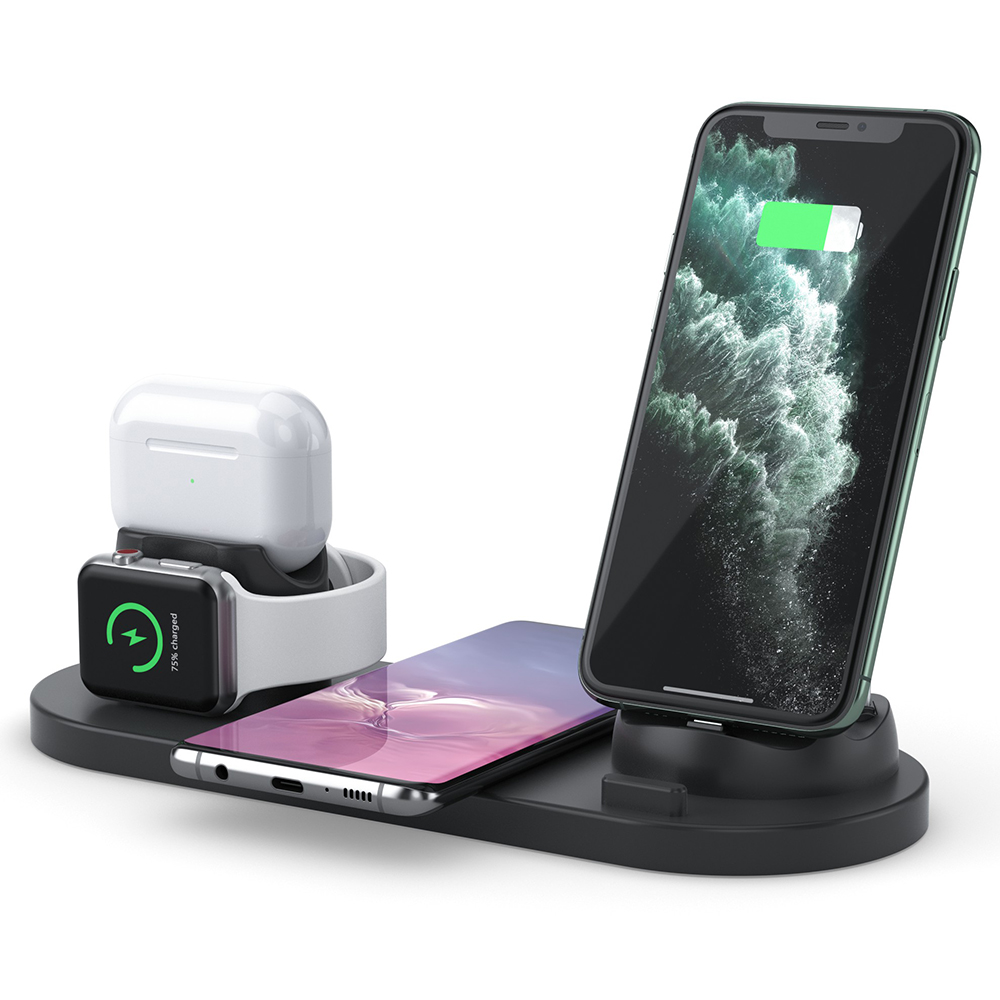 B-07C 6 in 1 10W Wireless Charger Mobile Phone Stand Charging Dock Multi-function Charging Station with Cable for iPhone Apple Watch Airpods Pro, Universal
B-07C 6 in 1 10W Wireless Charger Mobile Phone Stand Charging Dock Multi-function Charging Station with Cable for iPhone Apple Watch Airpods Pro, Universal