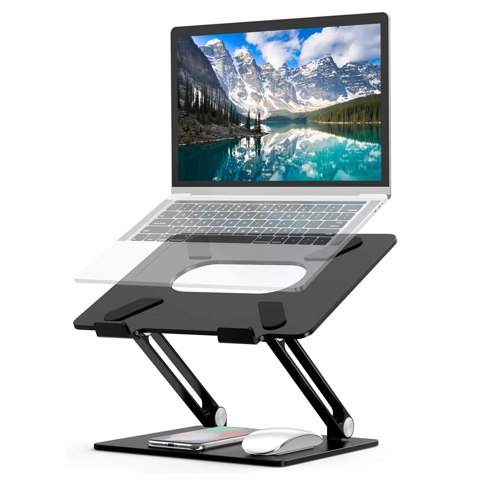 F008 Portable Folding Notebook Stand Adjustable Laptop Holder Cooling Riser for Laptop Tablet - Black, Universal
F008 Portable Folding Notebook Stand Adjustable Laptop Holder Cooling Riser for Laptop Tablet - Black, Universal