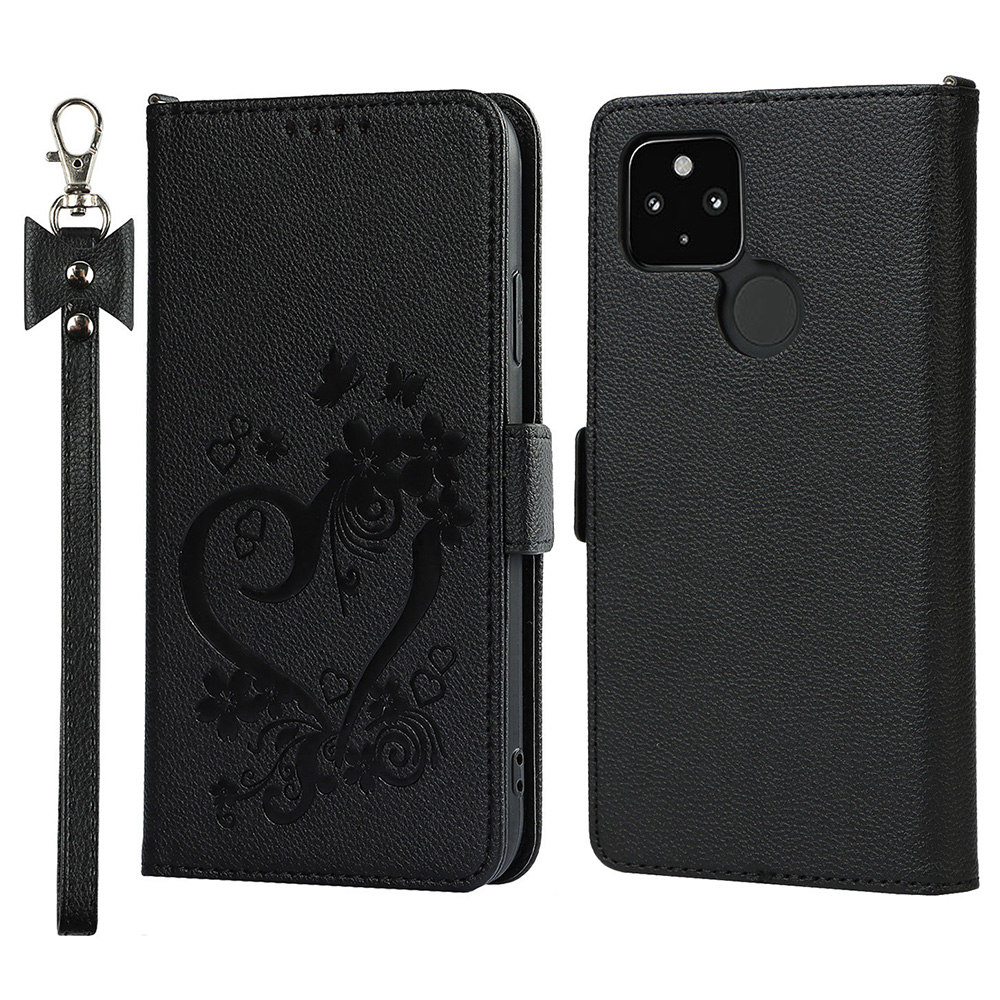 Élégant Portefeuille de Porte-chocs de Motif de Coeur Écoute de Téléphone en Cuir Avec Bracelet de Poignet Pour Google Pixel 4a 5G - le Noir
Élégant Portefeuille de Porte-chocs de Motif de Coeur Écoute de Téléphone en Cuir Avec Bracelet de Poignet Pour Google Pixel 4a 5G - le Noir