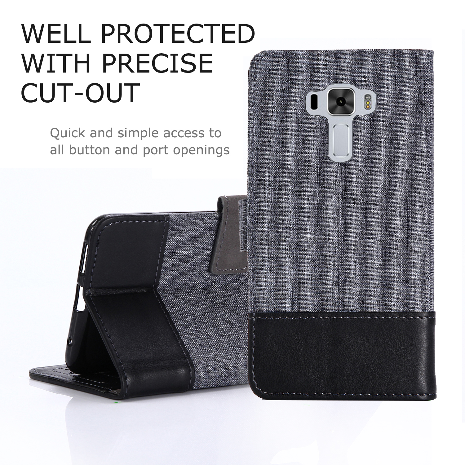 Muxma Spleißen PU Leder -leinwand Brieftasche Telefonabdeckung Für Asus Zenfone 3 Laser ZC551KL - Schwarz, Other Asus Models
Muxma Spleißen PU Leder -leinwand Brieftasche Telefonabdeckung Für Asus Zenfone 3 Laser ZC551KL - Schwarz, Other Asus Models