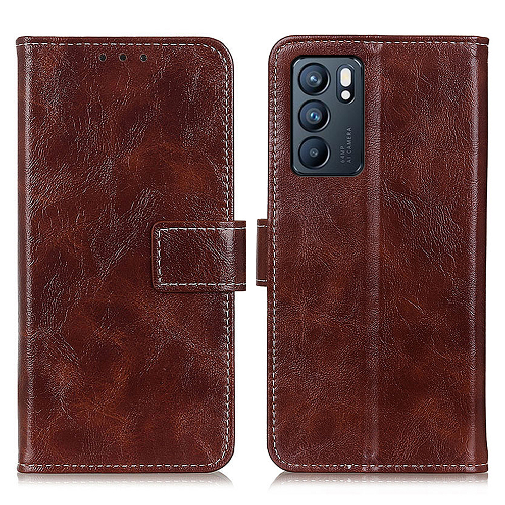 Vintage Portefeuille De Portefeuille Crazy Horse Texture Texture Coffre De Téléphone Pour Oppo Reno6 5G - Marron
Vintage Portefeuille De Portefeuille Crazy Horse Texture Texture Coffre De Téléphone Pour Oppo Reno6 5G - Marron