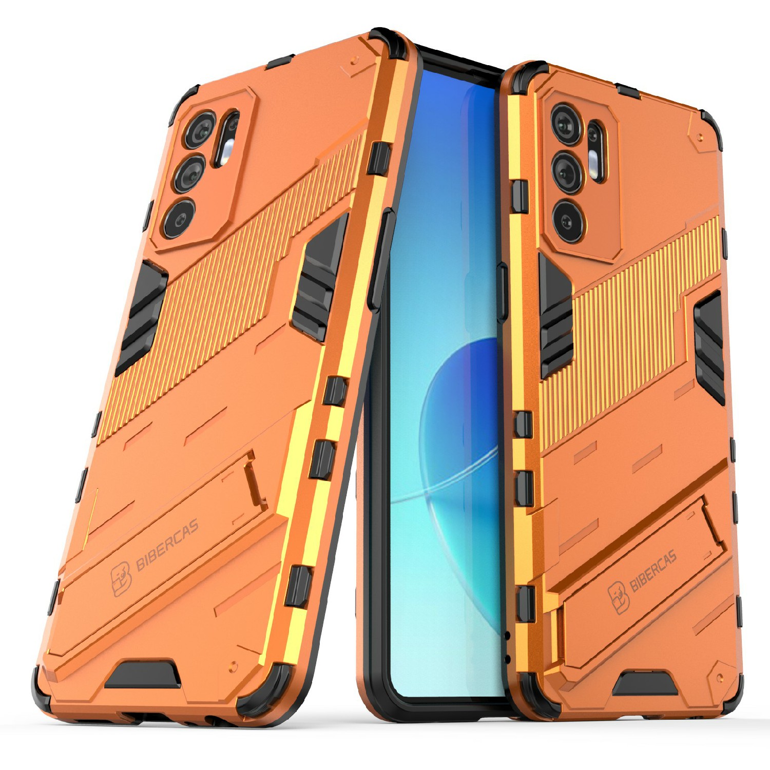Kickstand Hard PC + Soft TPU 2-en-1 Armure Back Cover Cover Pour Oppo Reno6 4G - Orange, Oppo Other OPPO Models
Kickstand Hard PC + Soft TPU 2-en-1 Armure Back Cover Cover Pour Oppo Reno6 4G - Orange, Oppo Other OPPO Models