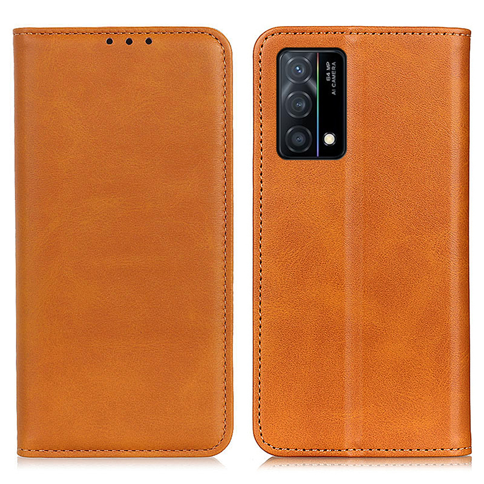 Stand Book Design Split Leder Brieftasche Flip Stoßdämpfer Auto Schließung Magnethülle Für Oppo K9 - Braun, Oppo K9 
Stand Book Design Split Leder Brieftasche Flip Stoßdämpfer Auto Schließung Magnethülle Für Oppo K9 - Braun, Oppo K9