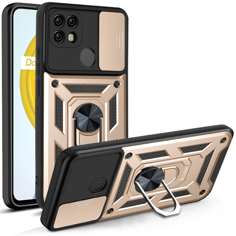 Kamera-schleife Abdeckung Schocksicheres Anti-fall-ringhalter Kickstand PC + Tpu-telefonabdeckung Hülle Für Realme C21 - Gold, Realme C21 4G
Kamera-schleife Abdeckung Schocksicheres Anti-fall-ringhalter Kickstand PC + Tpu-telefonabdeckung Hülle Für Realme C21 - Gold, Realme C21 4G
