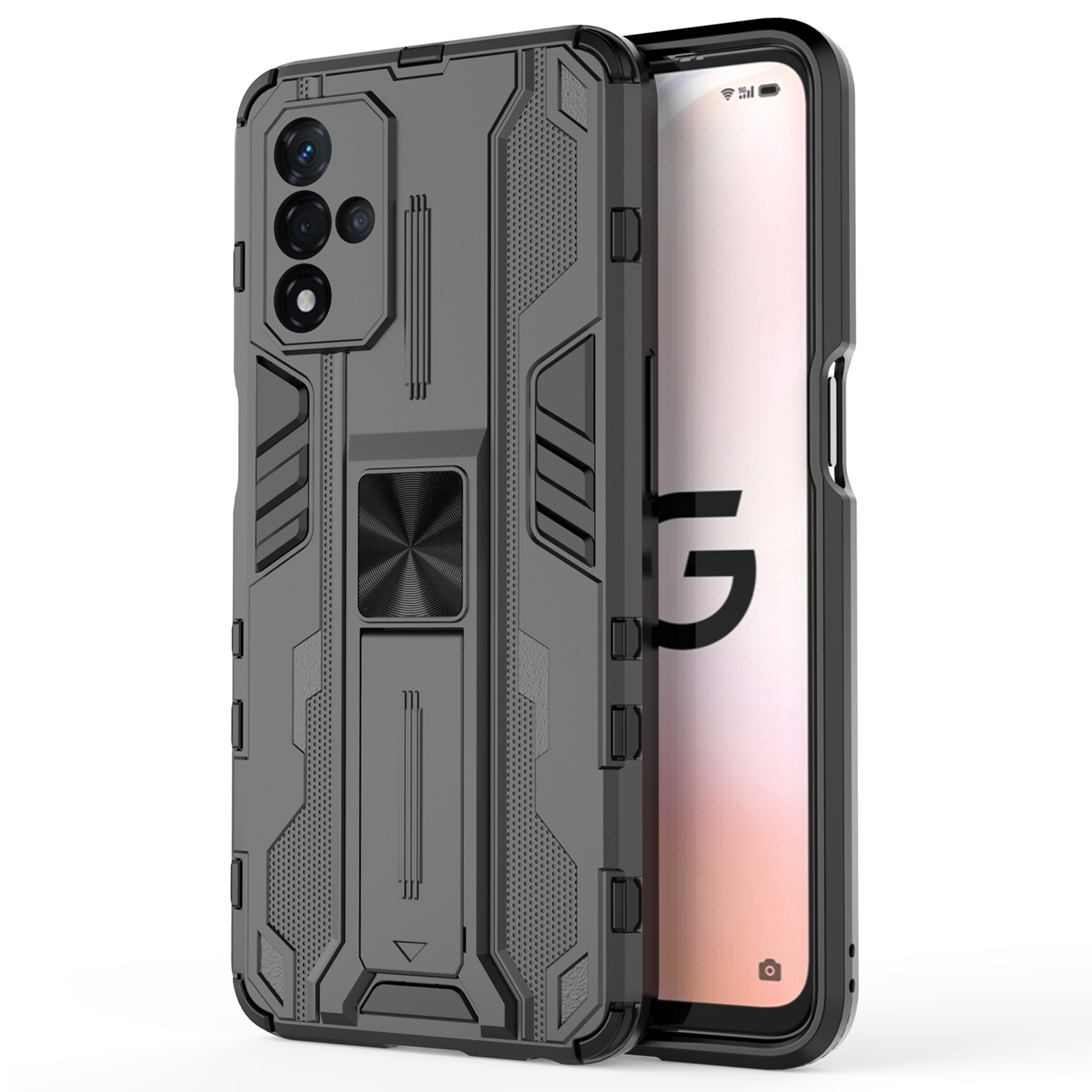 Kickstandhalter TPU+PC -stoßdämpfung Doppelschutzabdeckung Für Oppo A93s 5G - Schwarz, Oppo A93s 5G
Kickstandhalter TPU+PC -stoßdämpfung Doppelschutzabdeckung Für Oppo A93s 5G - Schwarz, Oppo A93s 5G