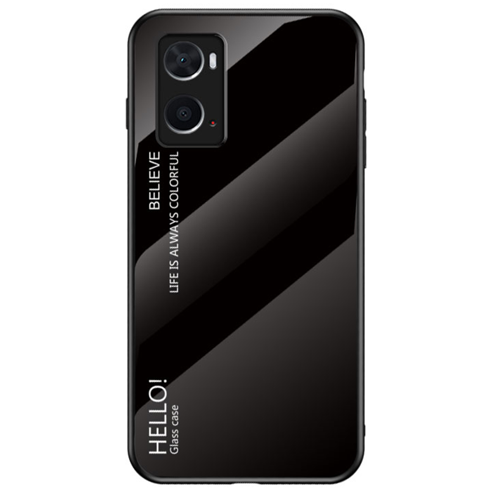 Verre Trempée + PC + TPU Hybrid Phone Case Pour Oppo A36, Couverture de Smartphone de Couleur Dégradées D'amortisseur - le Noir, Oppo Other OPPO Models
Verre Trempée + PC + TPU Hybrid Phone Case Pour Oppo A36, Couverture de Smartphone de Couleur Dégradées D'amortisseur - le Noir, Oppo Other OPPO Models