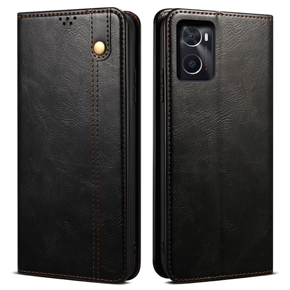 For Realme 9i 4G / Oppo A76 / A36 PU Leather Wallet Case Waxy Crazy Horse Texture Stand Phone Cover - Black
For Realme 9i 4G / Oppo A76 / A36 PU Leather Wallet Case Waxy Crazy Horse Texture Stand Phone Cover - Black