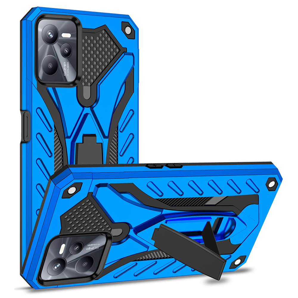 Phantom Knight Series Kickstand Phone Case for Realme C35, Anti-drop Hard PC + Soft TPU Cover - Blue, Realme Realme C35
Phantom Knight Series Kickstand Phone Case for Realme C35, Anti-drop Hard PC + Soft TPU Cover - Blue, Realme Realme C35