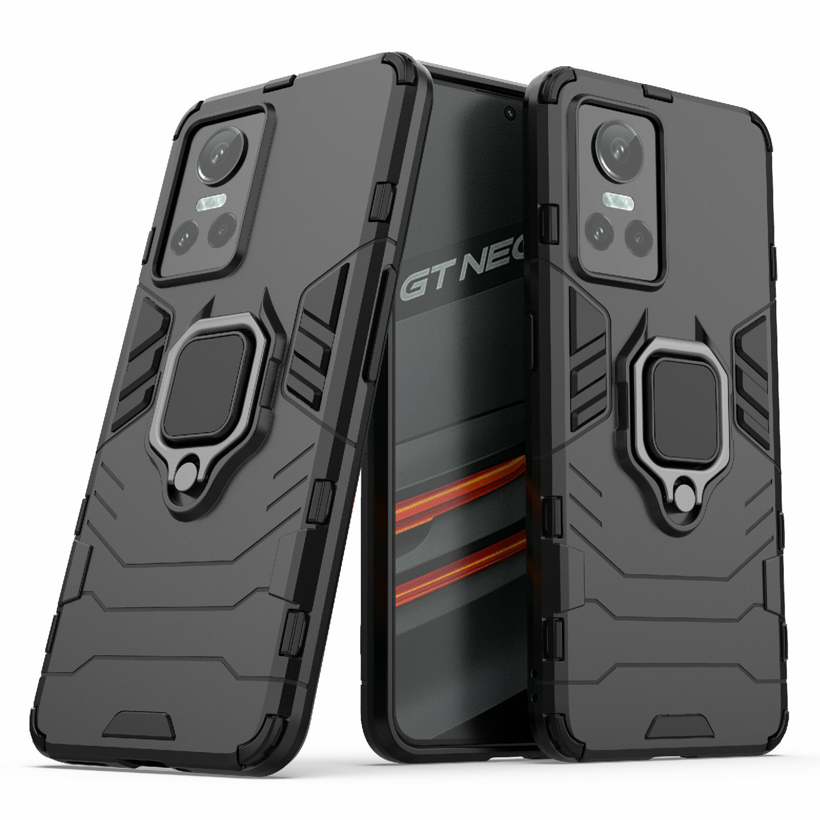 Für Realme GT Neo3 Kratzfestes Anti-drop-weiche TPU + Hartpc-deckungsringhalter Kickstand-telefonhülle - Schwarz, Realme GT Neo3
Für Realme GT Neo3 Kratzfestes Anti-drop-weiche TPU + Hartpc-deckungsringhalter Kickstand-telefonhülle - Schwarz, Realme GT Neo3
