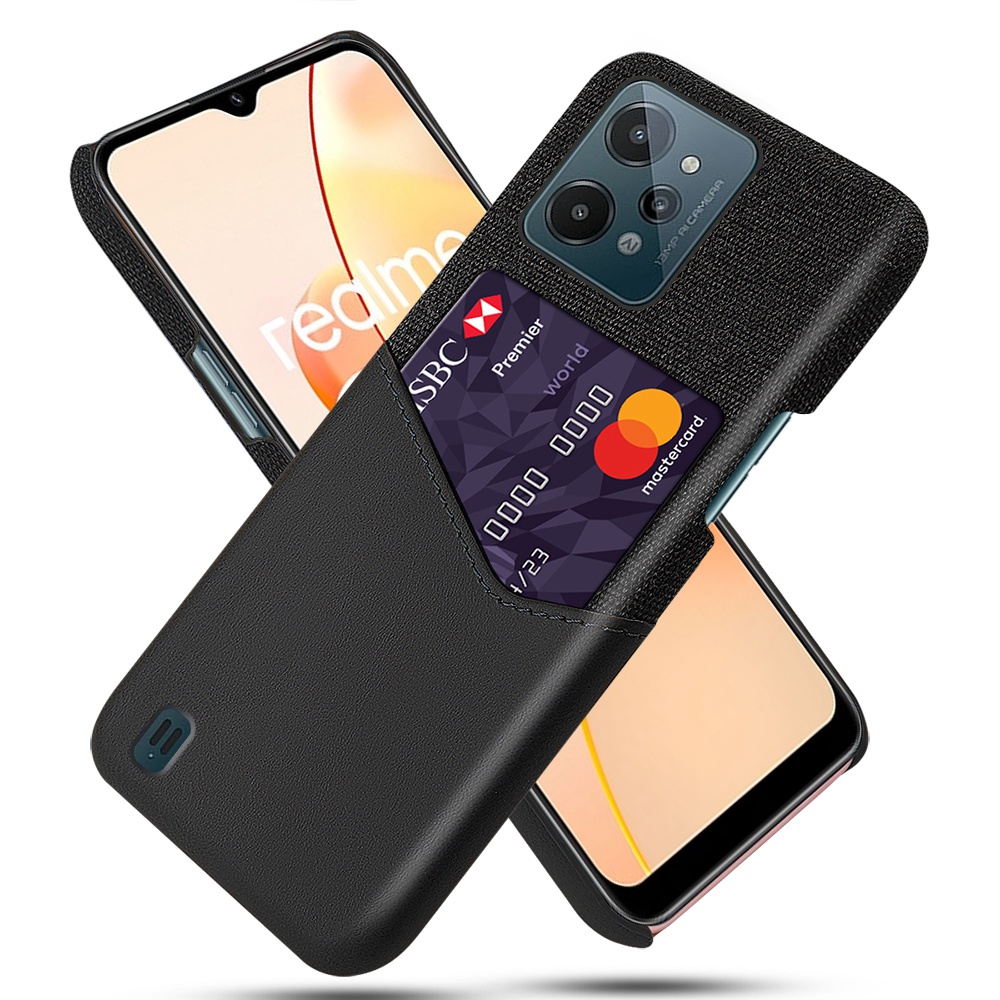 Für Realme C31 Phone Case Drop Prevention Stoff Textur PU Lederbeschichteter PC -Abdeckung Mit Kartenschlitzdesign - Schwarz, Realme C31
Für Realme C31 Phone Case Drop Prevention Stoff Textur PU Lederbeschichteter PC -Abdeckung Mit Kartenschlitzdesign - Schwarz, Realme C31