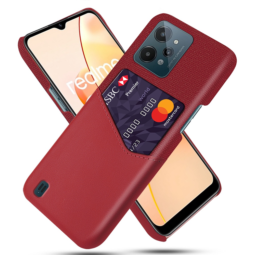 Für Realme C31 Phone Case Drop Prevention Stoff Textur PU Lederbeschichteter PC -Abdeckung Mit Kartenschlitzdesign - Rot, Realme C31
Für Realme C31 Phone Case Drop Prevention Stoff Textur PU Lederbeschichteter PC -Abdeckung Mit Kartenschlitzdesign - Rot, Realme C31