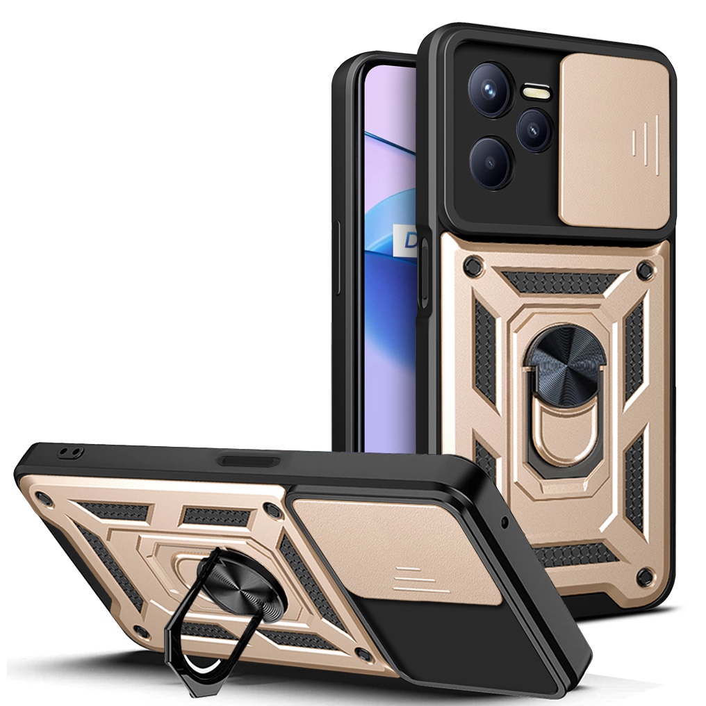 Für Realme C35 Dia Camera Protection PC + TPU Ring Kickstand Hülle Anti-drop-telefonabdeckung - Gold, Realme C35 4G
Für Realme C35 Dia Camera Protection PC + TPU Ring Kickstand Hülle Anti-drop-telefonabdeckung - Gold, Realme C35 4G