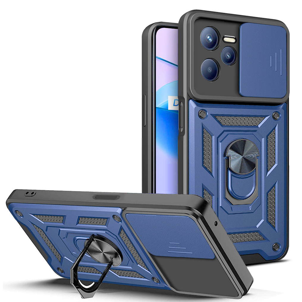 Für Realme C35 Dia Camera Protection PC + TPU Ring Kickstand Hülle Anti-drop-telefonabdeckung - Blau, Realme C35 4G
Für Realme C35 Dia Camera Protection PC + TPU Ring Kickstand Hülle Anti-drop-telefonabdeckung - Blau, Realme C35 4G