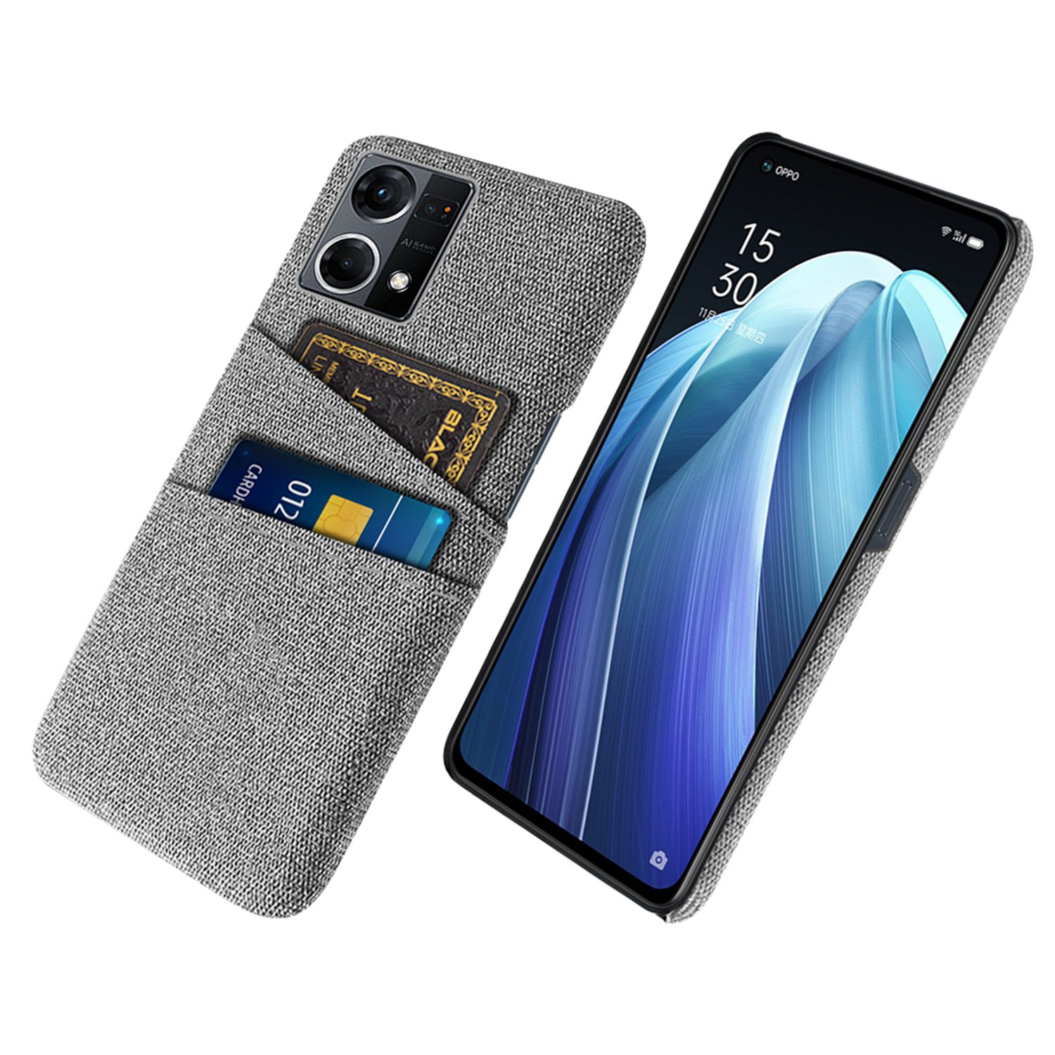 Dual-Card-Slots Telefonabdeckung Für Oppo Reno7 4G, Stofftextur Drop-Sof-Stoff + PC Back Case Shell - Hellgrau, Oppo Reno7 4G
Dual-Card-Slots Telefonabdeckung Für Oppo Reno7 4G, Stofftextur Drop-Sof-Stoff + PC Back Case Shell - Hellgrau, Oppo Reno7 4G
