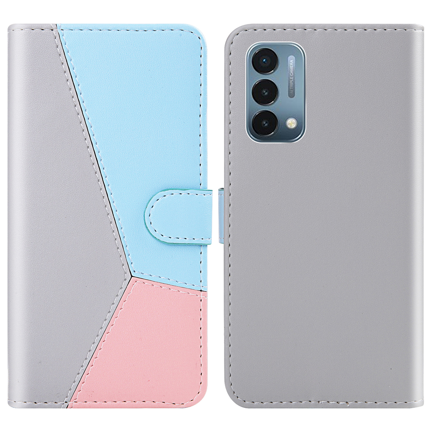 Tri-color-spleißmagnetpu Leder Folio Flip Cover TPU Schockdes Innenschale Mit Ständer Für OnePlus Nord N200 5g - Grau/blau/pink, OnePlus Nord N200 5G
Tri-color-spleißmagnetpu Leder Folio Flip Cover TPU Schockdes Innenschale Mit Ständer Für OnePlus Nord N200 5g - Grau/blau/pink, OnePlus Nord N200 5G