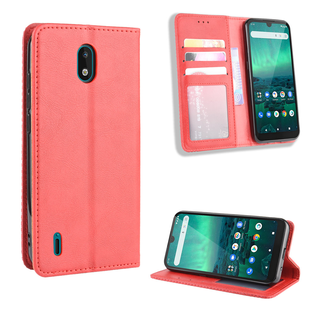 Retro Magnetic Leather with Wallet Phone Cover for Nokia 1.3 - Red, Nokia Nokia 1.3
Retro Magnetic Leather with Wallet Phone Cover for Nokia 1.3 - Red, Nokia Nokia 1.3