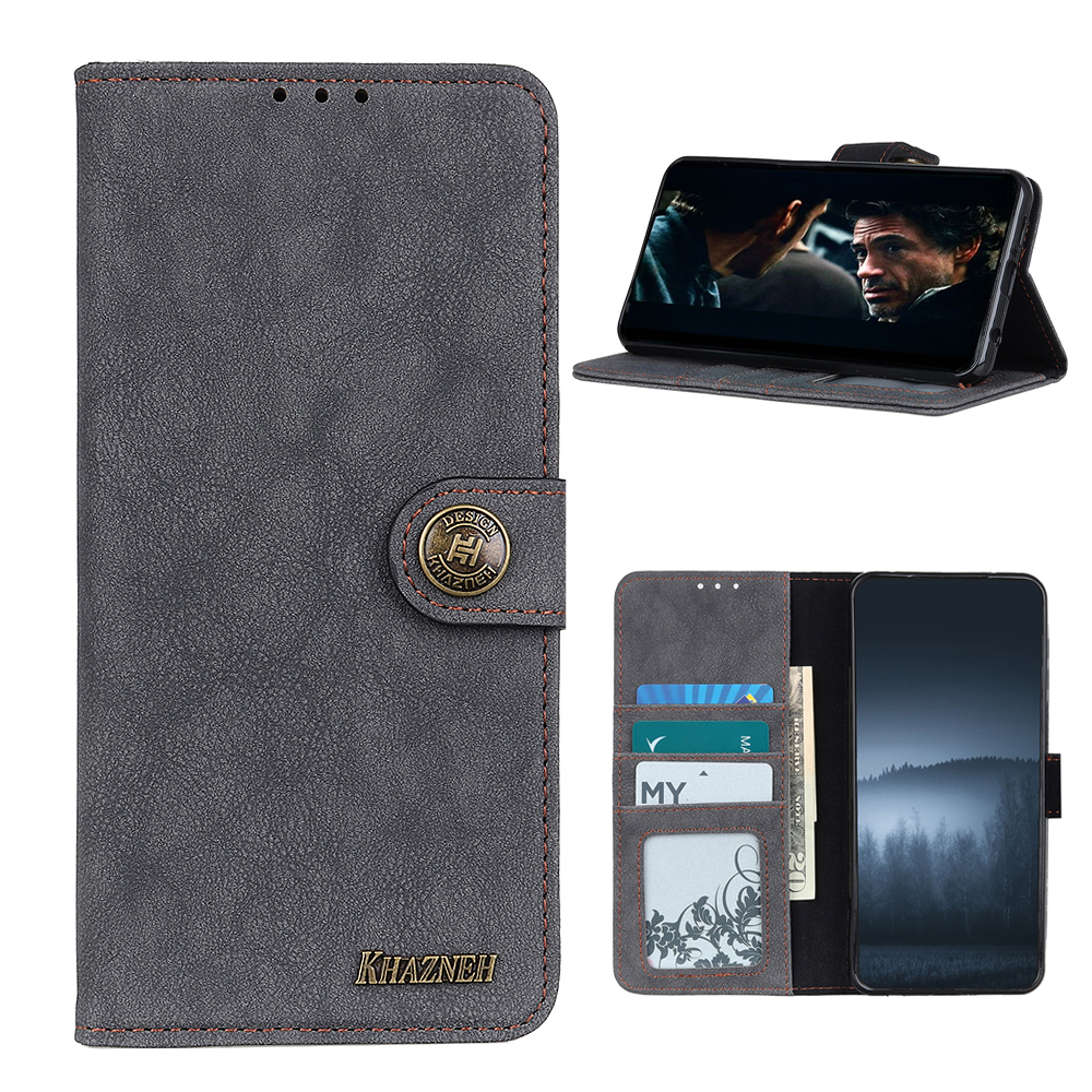 Khazneh Retro Split Leather Shell Brieftasche Stehkofferzubehör Für Nokia 3.4 - Schwarz, Nokia 3.4 
Khazneh Retro Split Leather Shell Brieftasche Stehkofferzubehör Für Nokia 3.4 - Schwarz, Nokia 3.4