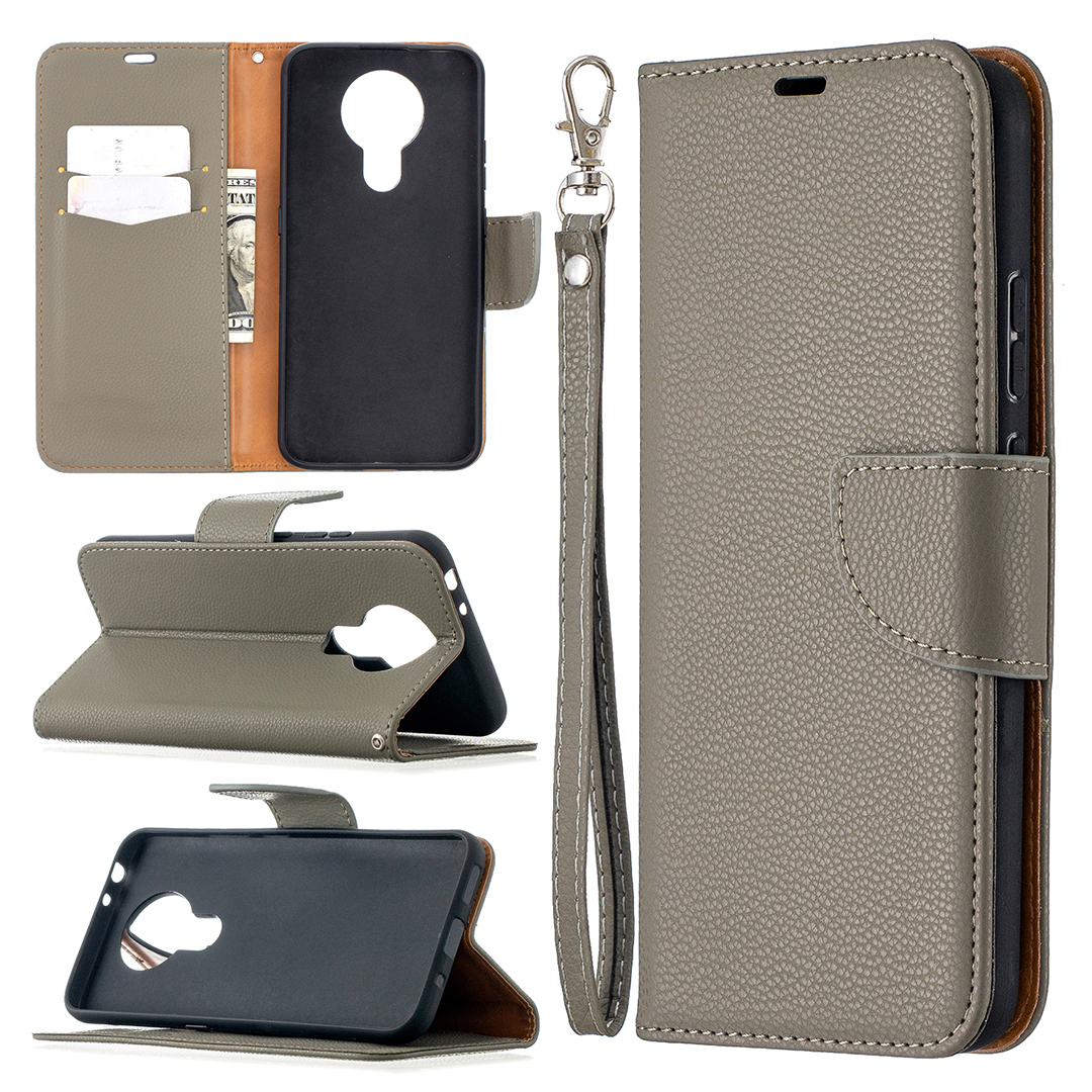 Litchi Textur Wallet Stand Lederabdeckung Mit Lanyard Für Nokia 3.4 - Grau, Nokia 3.4
Litchi Textur Wallet Stand Lederabdeckung Mit Lanyard Für Nokia 3.4 - Grau, Nokia 3.4