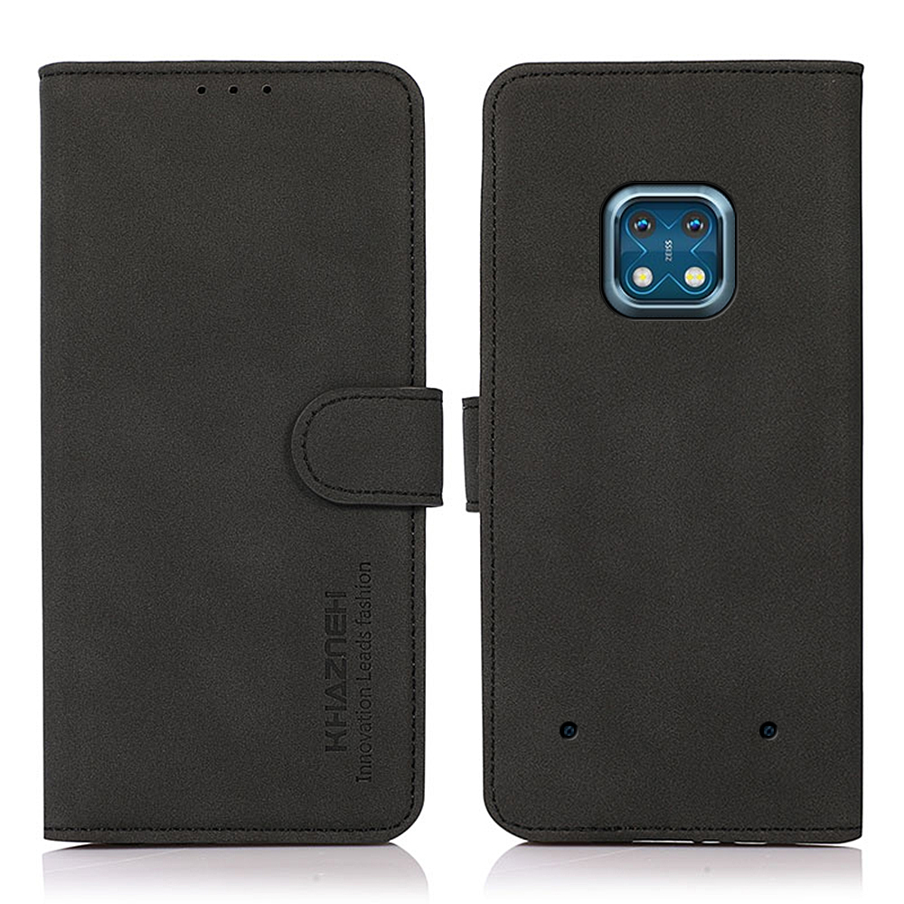 Khazneh Lint Textur Leder Brieftasche Schocksicheres Schutzabdeckungsabdeckungshülle Für Nokia XR20 - Schwarz, Nokia XR20 5G 
Khazneh Lint Textur Leder Brieftasche Schocksicheres Schutzabdeckungsabdeckungshülle Für Nokia XR20 - Schwarz, Nokia XR20 5G
