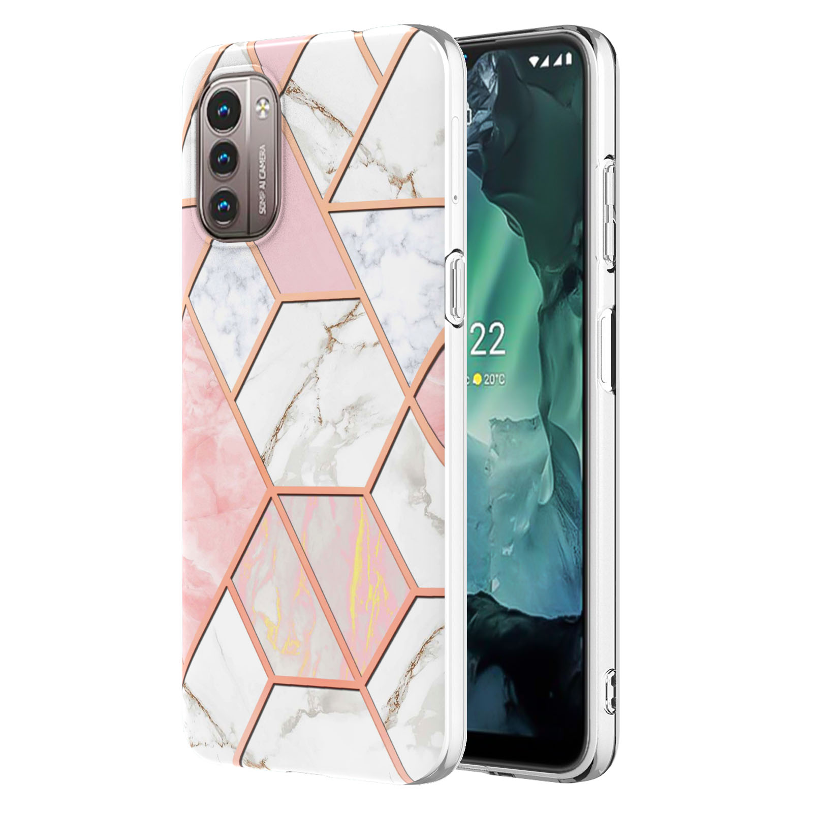 YB IMD Series-3 Pour Nokia G21 / Case de Motif de Marbre de Mode G11 - Rose / Blanc
YB IMD Series-3 Pour Nokia G21 / Case de Motif de Marbre de Mode G11 - Rose / Blanc