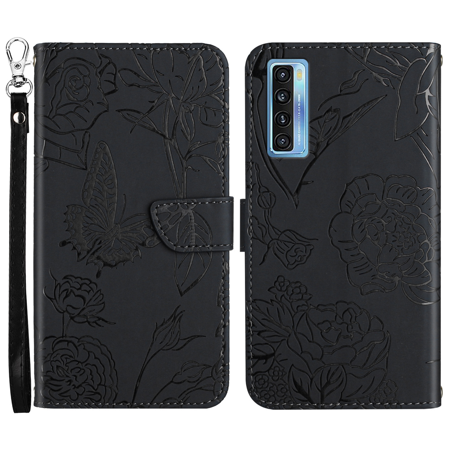 Für TCL 20 Pro 5G Butterfly Flowers Prägen Die PU -leder -telefonschale, Brieftasche Mobiltelefonschutzgehäuse Mit Handlichem Riemen - Schwarz, TCL 20 Pro 5G
Für TCL 20 Pro 5G Butterfly Flowers Prägen Die PU -leder -telefonschale, Brieftasche Mobiltelefonschutzgehäuse Mit Handlichem Riemen - Schwarz, TCL 20 Pro 5G