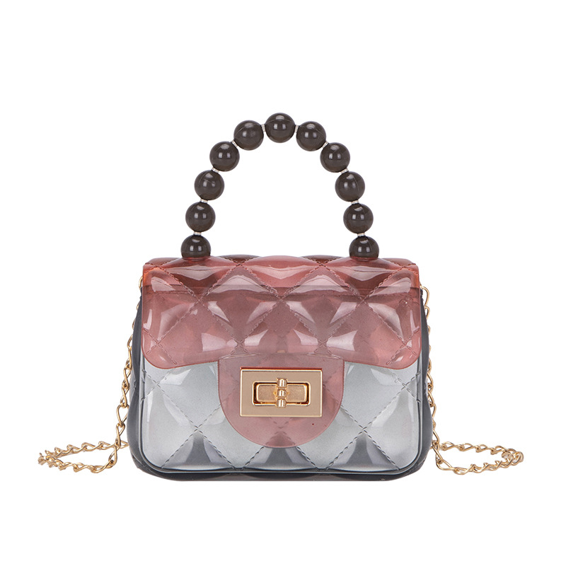 Transparent Shoulder Crossbody Bag Gradient Color Fashion Jelly Purse Small Handbag with Beads Tote Handle - Black
Transparent Shoulder Crossbody Bag Gradient Color Fashion Jelly Purse Small Handbag with Beads Tote Handle - Black