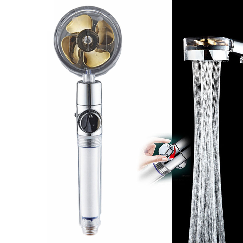 Shower Head Water Saving Flow 360 Degrees Rotating with Small Fan High-Pressure Spray Nozzle with Filter Bathroom Accessories - Gold
Shower Head Water Saving Flow 360 Degrees Rotating with Small Fan High-Pressure Spray Nozzle with Filter Bathroom Accessories - Gold