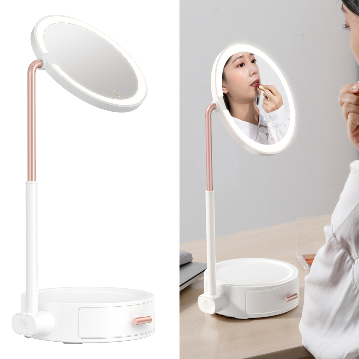 Baseus Smart Beauty Series Освещенное Макияжное Зеркало С Коробкой Для Хранения - Белый
Baseus Smart Beauty Series Освещенное Макияжное Зеркало С Коробкой Для Хранения - Белый
