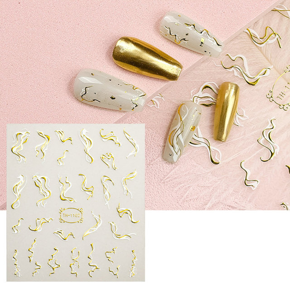 1 Blatt 3d Nail Art Stickers Streifenlinie Nagelabziehbilder Selbstklebende Abziehbilder Nagelkunstzubehör Für Nagel-diy-dekoration - TH-1102
1 Blatt 3d Nail Art Stickers Streifenlinie Nagelabziehbilder Selbstklebende Abziehbilder Nagelkunstzubehör Für Nagel-diy-dekoration - TH-1102