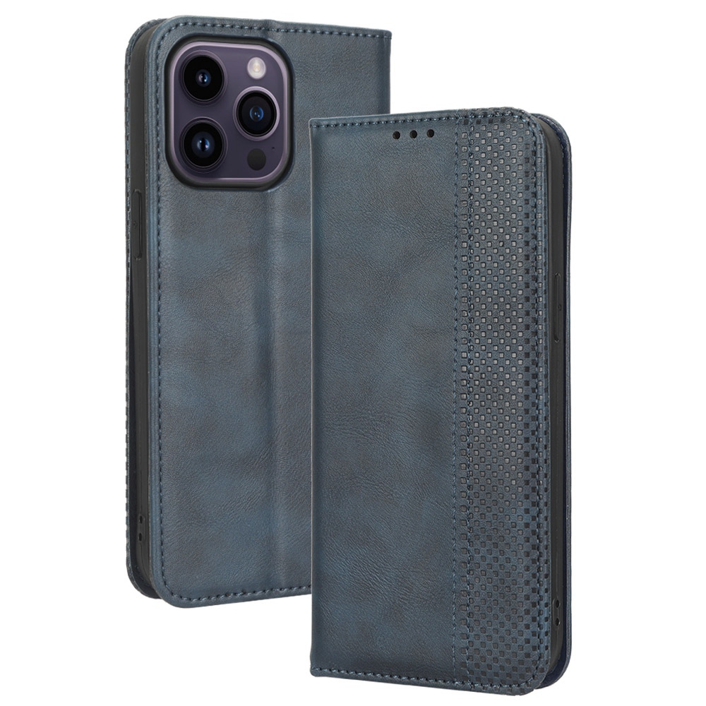 For iPhone 14 Pro 6.1 inch Anti-fall Wear-resistant Flip Leather Case Retro Texture Phone Cover Magnetic Auto Closure Cell Phone Protective Shell - Blue, iPhone 14 Pro
For iPhone 14 Pro 6.1 inch Anti-fall Wear-resistant Flip Leather Case Retro Texture Phone Cover Magnetic Auto Closure Cell Phone Protective Shell - Blue, iPhone 14 Pro
