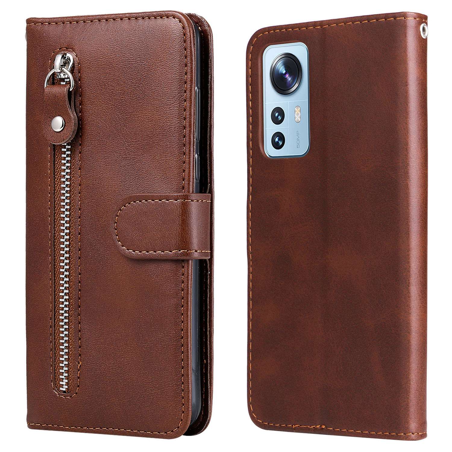 Für Xiaomi 12 Lite 5G Wallet Phone Hülle PU Leder Reißverschluss Pocket Flip Ständer - Braun, Xiaomi 12 Lite 5G
Für Xiaomi 12 Lite 5G Wallet Phone Hülle PU Leder Reißverschluss Pocket Flip Ständer - Braun, Xiaomi 12 Lite 5G