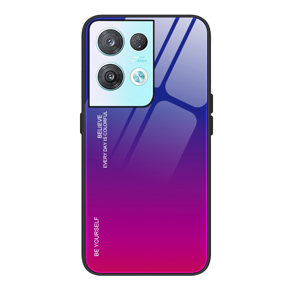 Für Oppo Reno8 5G (globale Version) / Oppo Reno8 5G Anti-schock-gradienten-farbdesign Leuchtt Schlankes Temperaturglas + PC + TPU Telefonschale Hülle - Blau / Rosenrot, Oppo Reno8 5G (Global Version)
Für Oppo Reno8 5G (globale Version) / Oppo Reno8 5G Anti-schock-gradienten-farbdesign Leuchtt Schlankes Temperaturglas + PC + TPU Telefonschale Hülle - Blau / Rosenrot, Oppo Reno8 5G (Global Version)