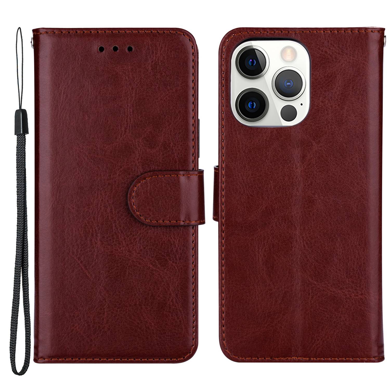 For iPhone 14 Pro 6.1 inch Shockproof Well-protected Solid Color Crazy Horse Texture PU Leather Cell Phone Case with Stand Wallet - Brown, iPhone 14 Pro 6.1 inch
For iPhone 14 Pro 6.1 inch Shockproof Well-protected Solid Color Crazy Horse Texture PU Leather Cell Phone Case with Stand Wallet - Brown, iPhone 14 Pro 6.1 inch