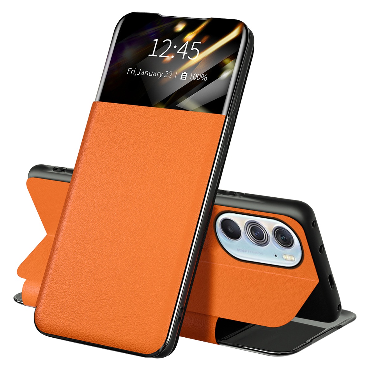 PU Lederansicht Fenster Telefonhülle Für Motorola Edge X30, Kartenhalter Anti-scratch-standabdeckung - Orange, Motorola Edge X30
PU Lederansicht Fenster Telefonhülle Für Motorola Edge X30, Kartenhalter Anti-scratch-standabdeckung - Orange, Motorola Edge X30