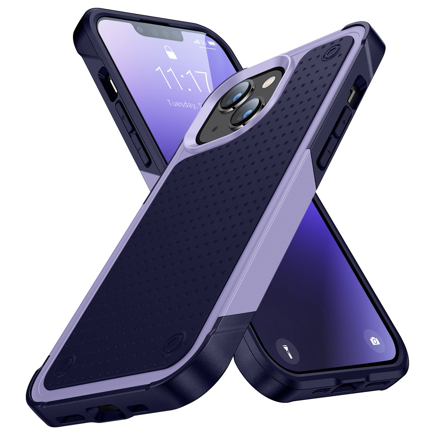 Elegant Series for iPhone 14 Max 6.7 inch Phone Drop-proof Case TPU+PC Shock-proof Hybrid Back Cover - Light Purple / Sapphire Blue, iPhone 14 Max 6.7 inch
Elegant Series for iPhone 14 Max 6.7 inch Phone Drop-proof Case TPU+PC Shock-proof Hybrid Back Cover - Light Purple / Sapphire Blue, iPhone 14 Max 6.7 inch