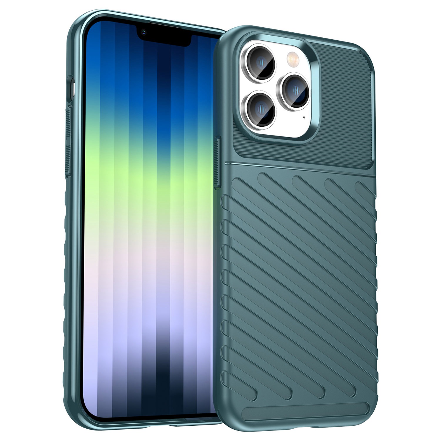 For iPhone 14 Pro 6.1 inch Thunder Series Twill Texture Shockproof TPU Case Anti-scratch Phone Cover Protector - Green, iPhone 14 Pro
For iPhone 14 Pro 6.1 inch Thunder Series Twill Texture Shockproof TPU Case Anti-scratch Phone Cover Protector - Green, iPhone 14 Pro