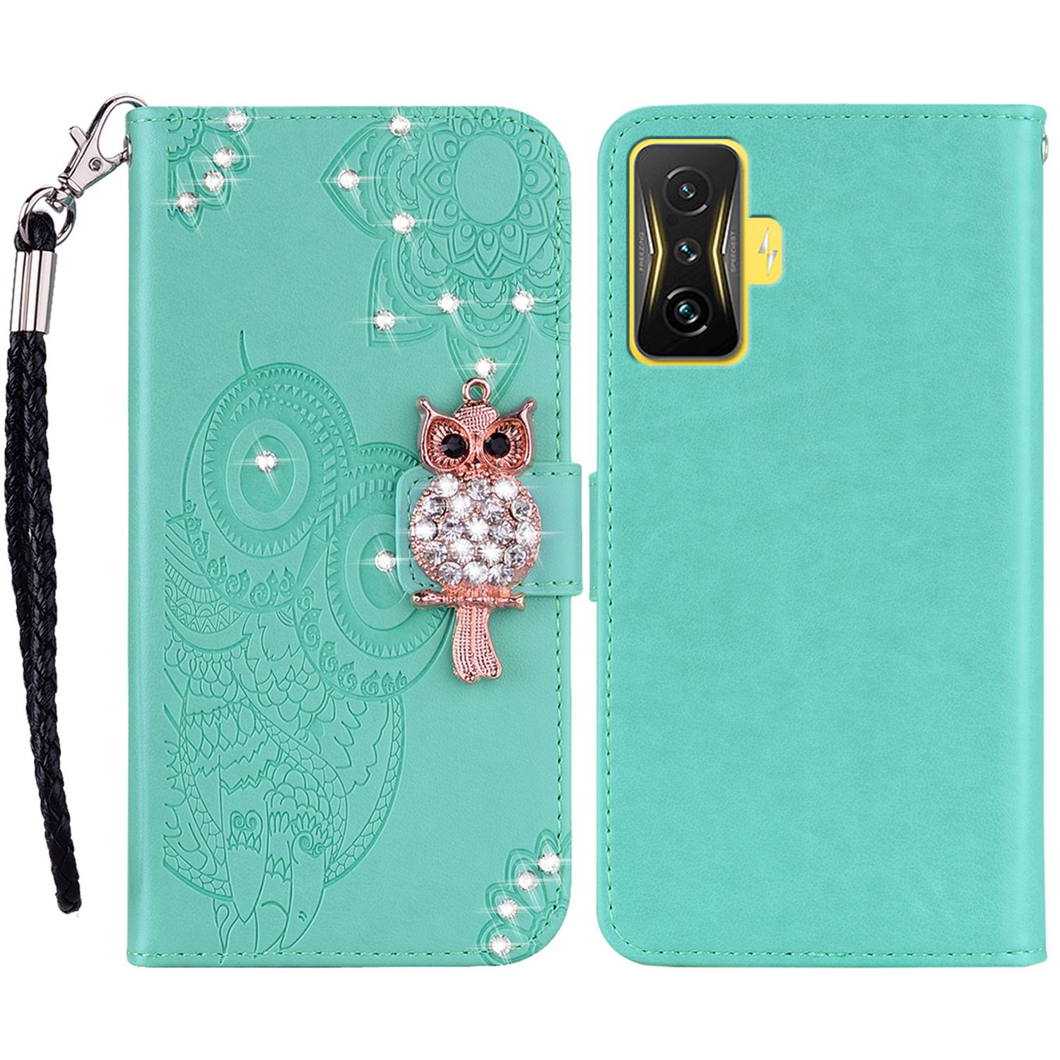 Für Xiaomi Poco F4 GT / Redmi K50 Gaming 5g Strass Dekor Wallet Stand Hülle PU Leder -sprudel Eulenblume Muster Telefonschale - Cyan, Xiaomi Poco F4 GT
Für Xiaomi Poco F4 GT / Redmi K50 Gaming 5g Strass Dekor Wallet Stand Hülle PU Leder -sprudel Eulenblume Muster Telefonschale - Cyan, Xiaomi Poco F4 GT