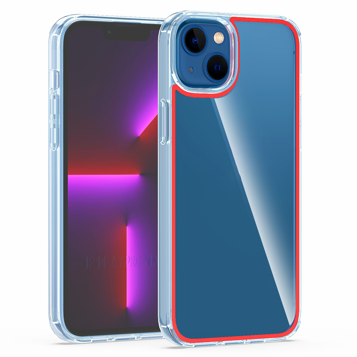 For iPhone 14 Max 6.7 inch Colorful Lines Design Phone Case Electroplating Buttons Clear TPU+Acrylic Anti-drop Shell - Transparent Red, iPhone 14 Max 6.7 inch
For iPhone 14 Max 6.7 inch Colorful Lines Design Phone Case Electroplating Buttons Clear TPU+Acrylic Anti-drop Shell - Transparent Red, iPhone 14 Max 6.7 inch