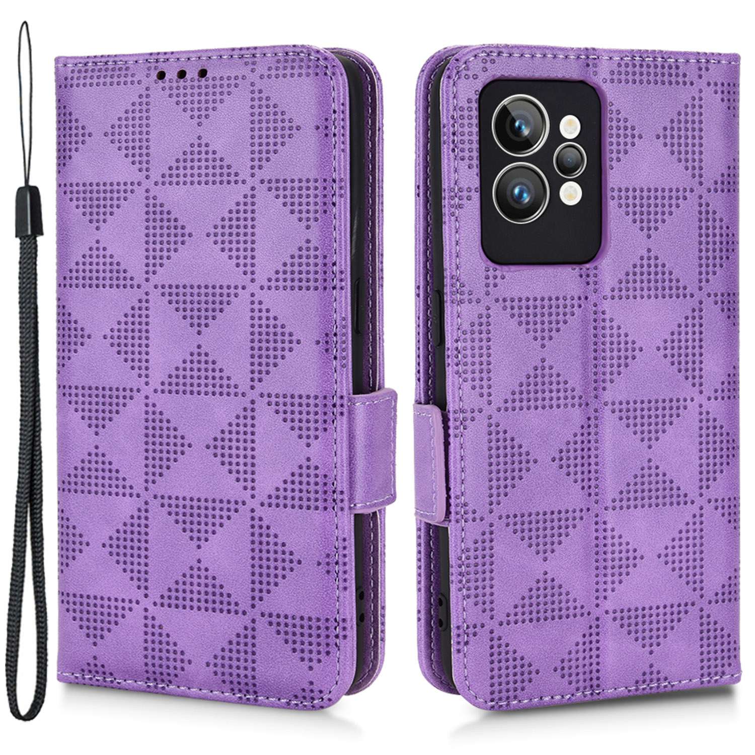 Für Realme GT2 Pro Dreieck Muster Geprägtem Magnethülle Hülle Brieftasche Design Lederabdeckung Mit Riemen - Violett, Realme GT2 Pro
Für Realme GT2 Pro Dreieck Muster Geprägtem Magnethülle Hülle Brieftasche Design Lederabdeckung Mit Riemen - Violett, Realme GT2 Pro