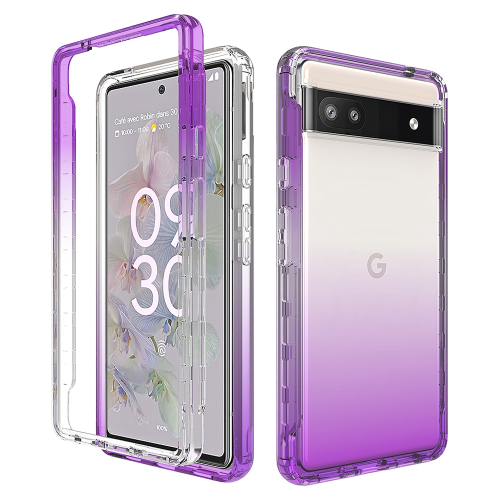 Für Google Pixel 6a Transparente TPU + PC Phone Case Stylish Gradient Color Anti-scratch-schutzabdeckung - Gradientenviolett, Google Pixel 6a
Für Google Pixel 6a Transparente TPU + PC Phone Case Stylish Gradient Color Anti-scratch-schutzabdeckung - Gradientenviolett, Google Pixel 6a