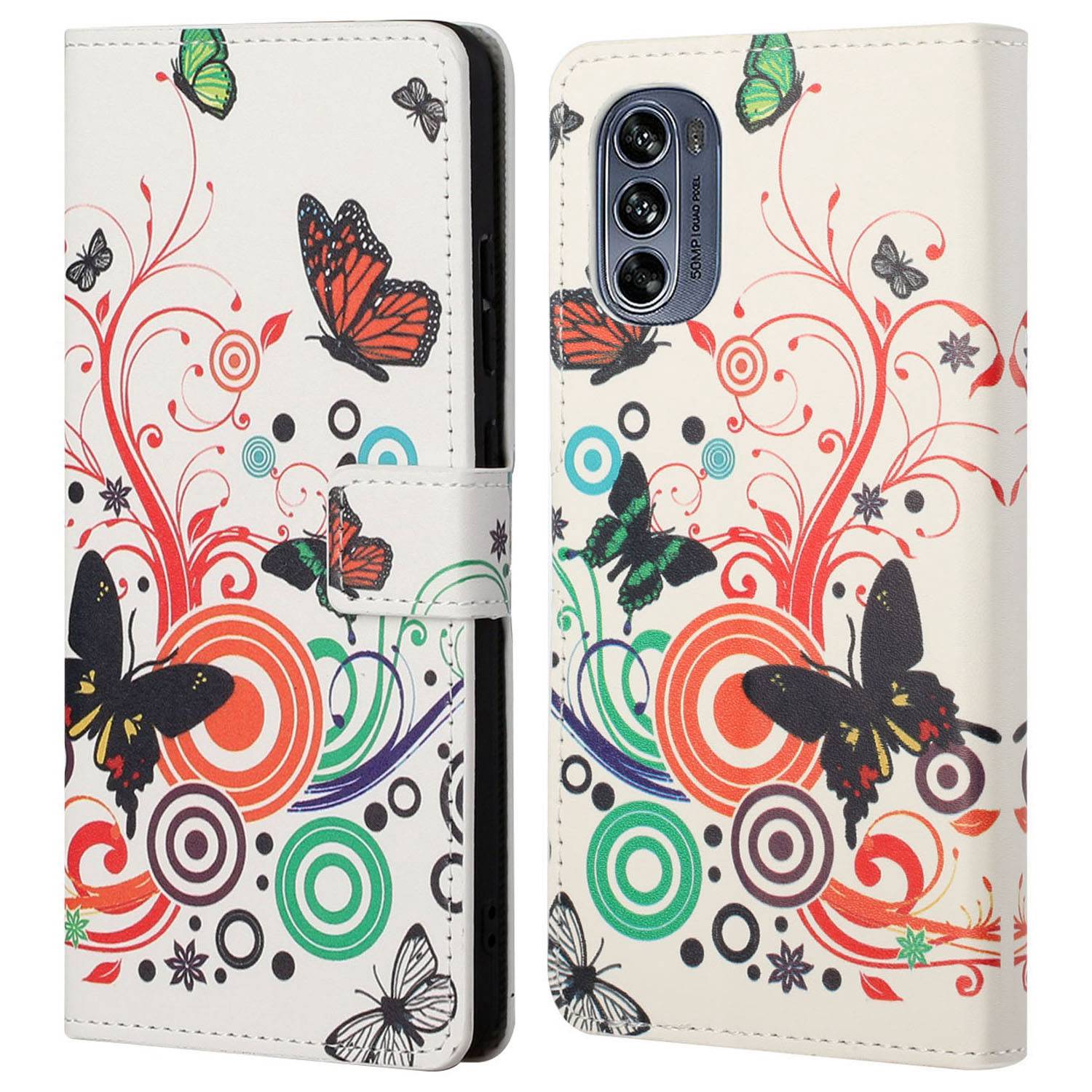 Für Motorola Moto G62 5G Wallet Style Case Muster Druckständer Design PU Leder Anti-wear-magnetabdeckung - Weiß / Schmetterlinge, Motorola Moto G62 5G
Für Motorola Moto G62 5G Wallet Style Case Muster Druckständer Design PU Leder Anti-wear-magnetabdeckung - Weiß / Schmetterlinge, Motorola Moto G62 5G
