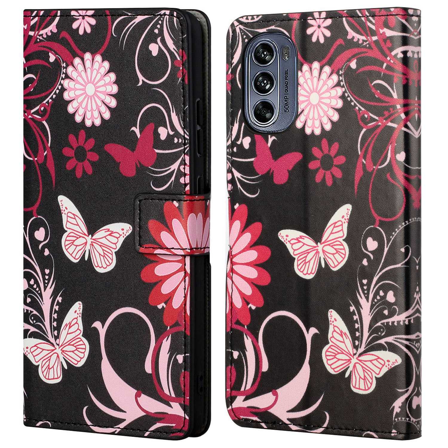 Für Motorola Moto G62 5G Wallet Style Case Muster Druckständer Design PU Leder Anti-wear-magnetabdeckung - Schwarz / Schmetterlinge, Motorola Moto G62 5G
Für Motorola Moto G62 5G Wallet Style Case Muster Druckständer Design PU Leder Anti-wear-magnetabdeckung - Schwarz / Schmetterlinge, Motorola Moto G62 5G
