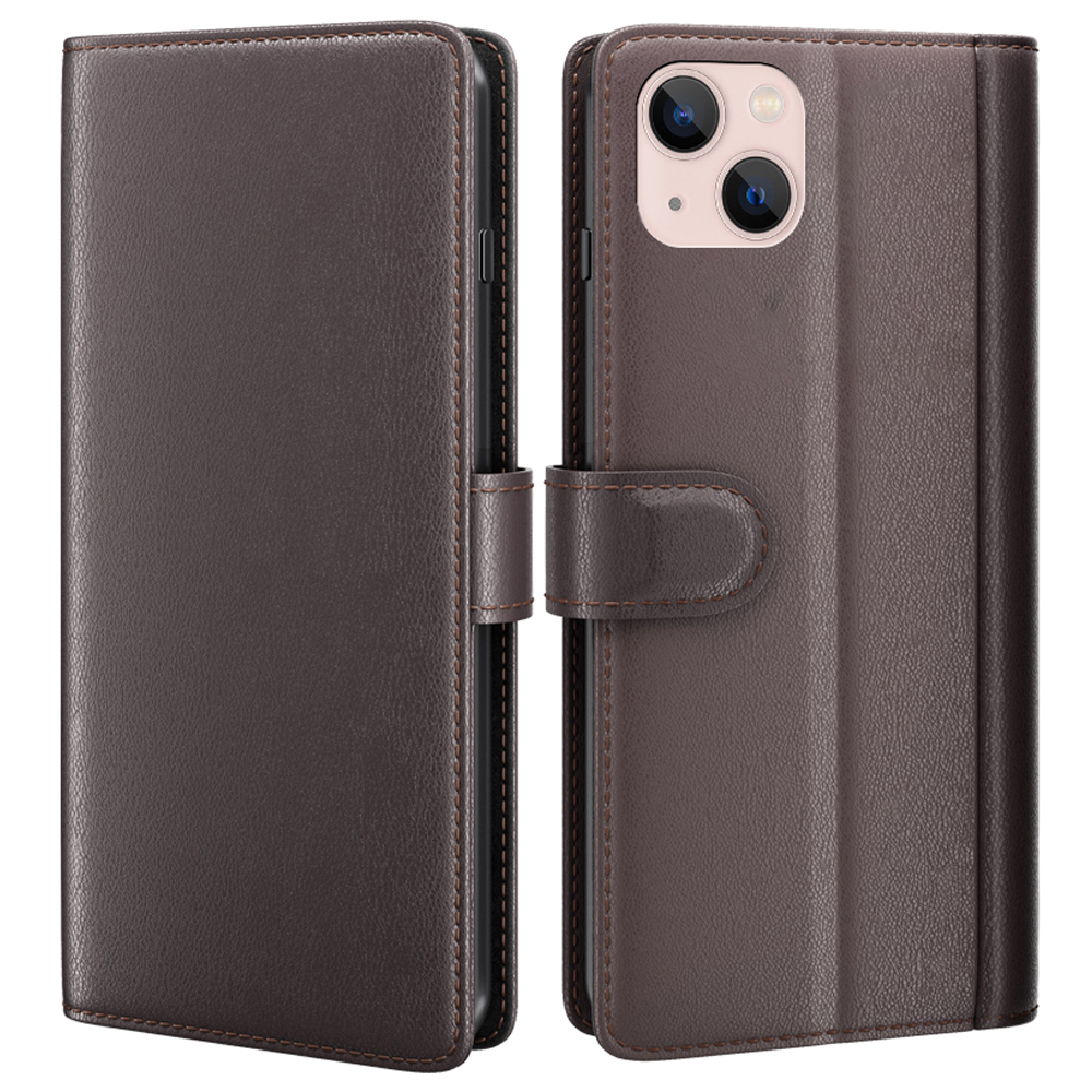 For iPhone 14 Plus Shockproof Phone Cover Genuine Split Leather TPU Stand Wallet Case - Brown, iPhone 14 Plus
For iPhone 14 Plus Shockproof Phone Cover Genuine Split Leather TPU Stand Wallet Case - Brown, iPhone 14 Plus