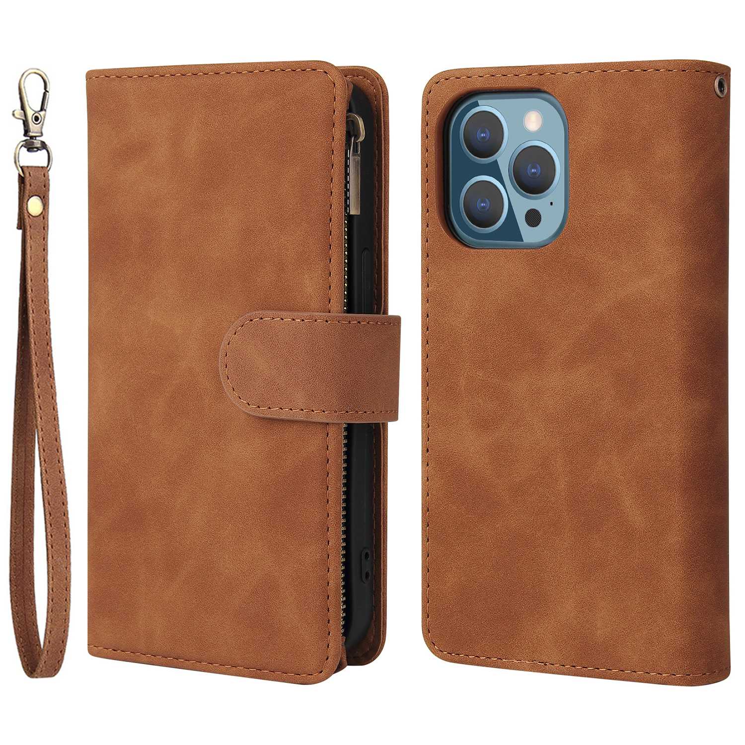 For iPhone 14 Pro Max 6.7 inch PU Leather Anti-drop Phone Cover Card Holder Wallet Stand Protective Case with Zipper Pocket - Brown, iPhone 14 Pro Max
For iPhone 14 Pro Max 6.7 inch PU Leather Anti-drop Phone Cover Card Holder Wallet Stand Protective Case with Zipper Pocket - Brown, iPhone 14 Pro Max