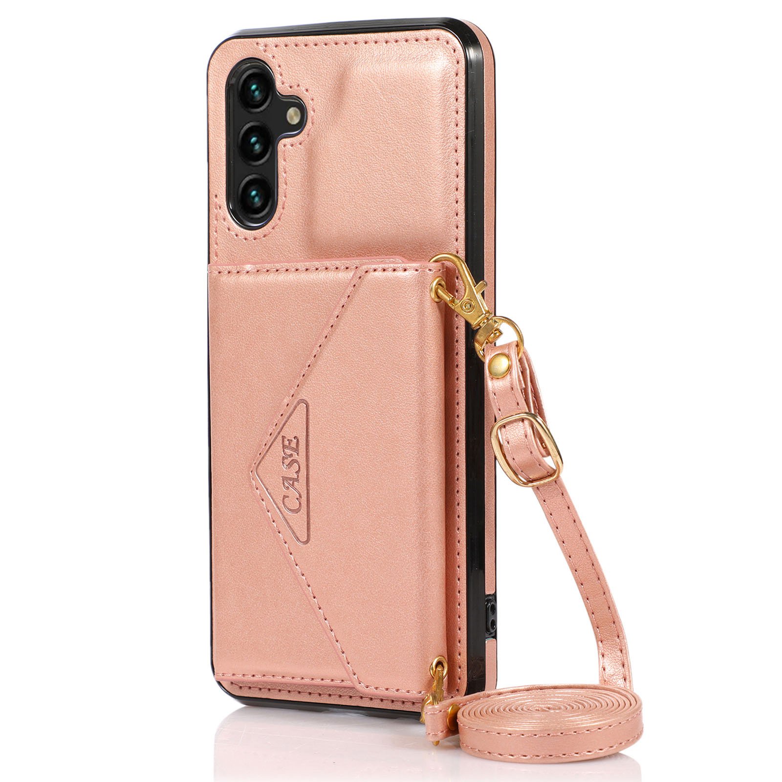 For Samsung Galaxy A33 5G Kickstand PU Leather Coated TPU Case Card Holder Protective Phone Cover with Shoulder Strap - Rose Gold, Samsung Galaxy A33 5G
For Samsung Galaxy A33 5G Kickstand PU Leather Coated TPU Case Card Holder Protective Phone Cover with Shoulder Strap - Rose Gold, Samsung Galaxy A33 5G