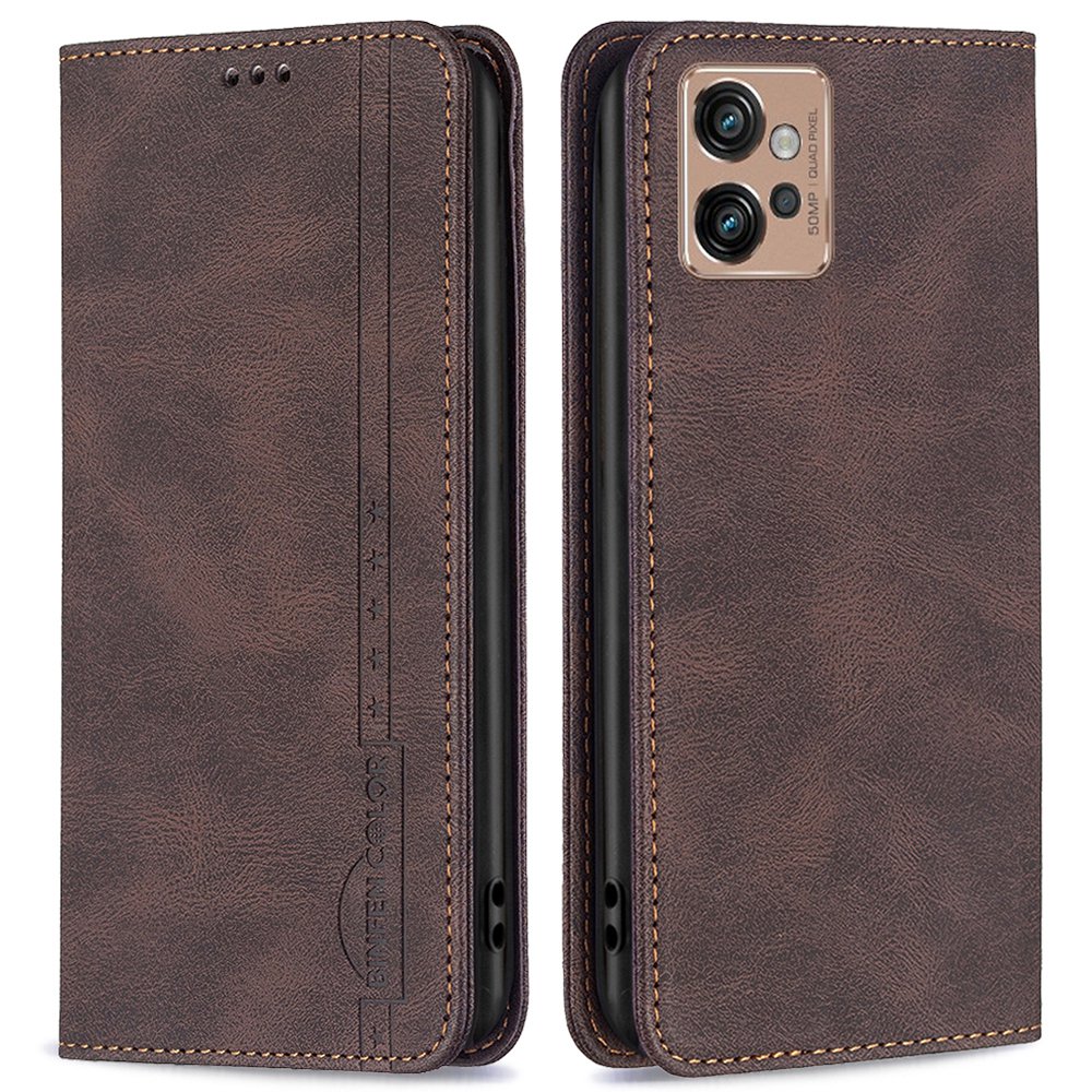 Binfen Farbe BF08 Für Motorola Moto G32 4G PU Leder RFID Blockierende Telefonhülle Wallet Stand Magnetic Folio Flip Cover - Braun, Motorola Moto G32 4G 
Binfen Farbe BF08 Für Motorola Moto G32 4G PU Leder RFID Blockierende Telefonhülle Wallet Stand Magnetic Folio Flip Cover - Braun, Motorola Moto G32 4G